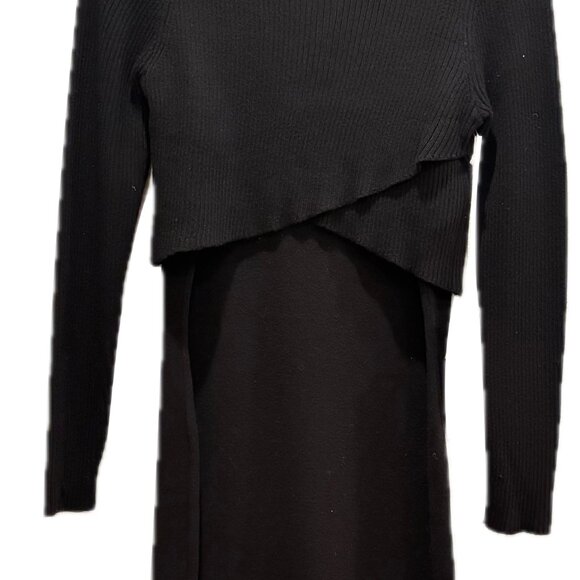 JOIE 2-Piece Ribbed Knit Sweater Maxi Dress in Black Women's S NEW - Picture 12 of 12